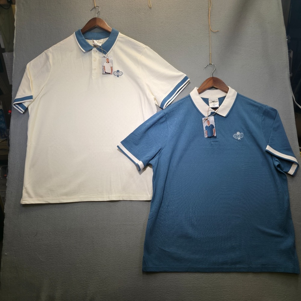 2-‎ Crane Men's Pickleball Polo Shirts Size Large NWT